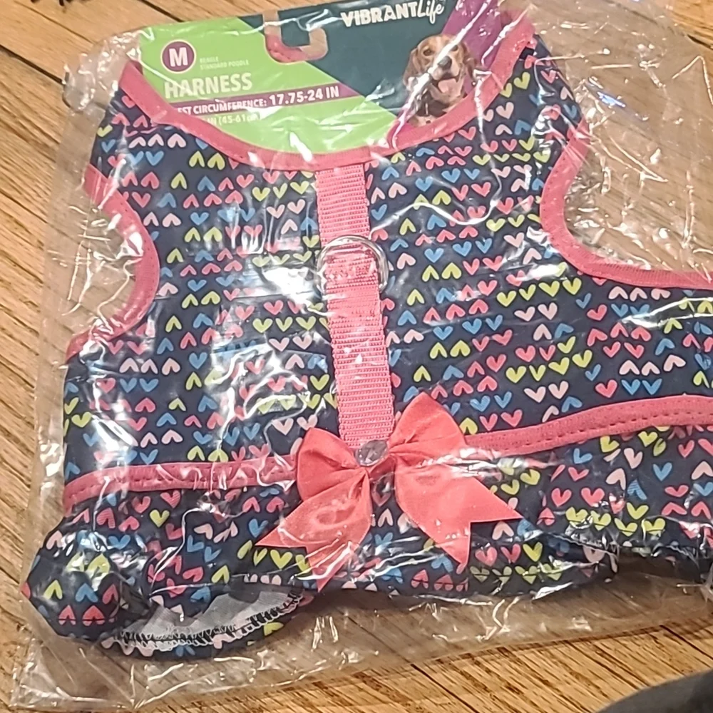 ❤️10/$40 New Valentine's heart dog ruffle harness with bow